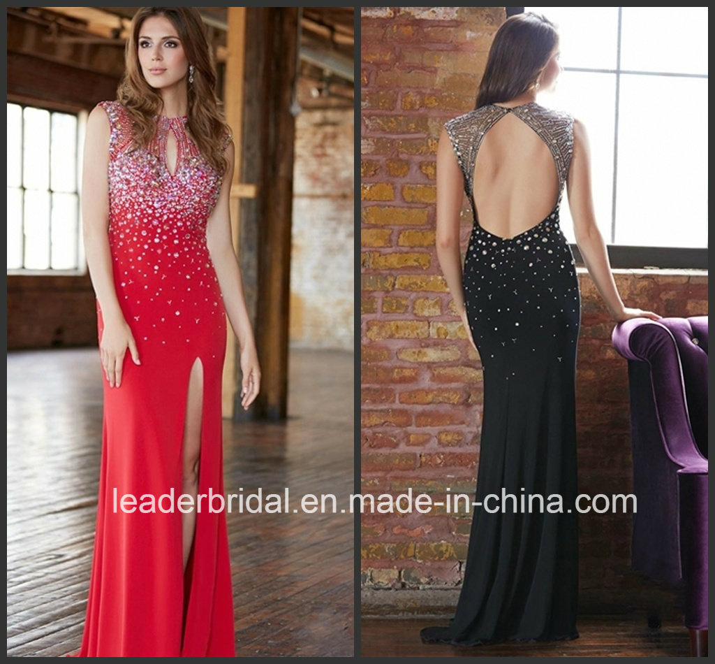 Design Evening Dress Backless Crystals Party Prom Gown E81064