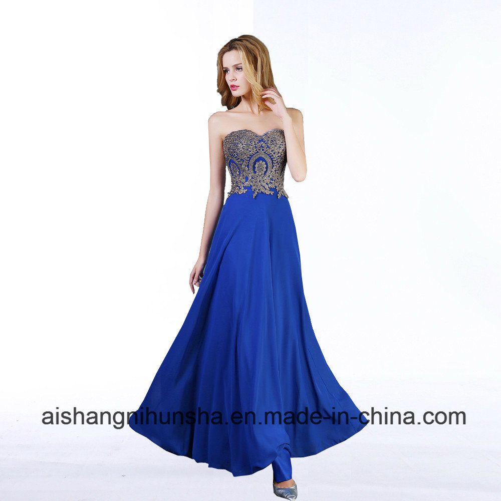 Evening Dresses Chiffon Crystal Beads Sweetheart Sleeveless Long Party Gowns