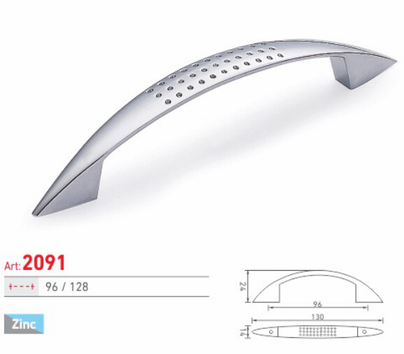Modern Simple Design Zinc Alloy PC Finish Cabinet Handle (2091)