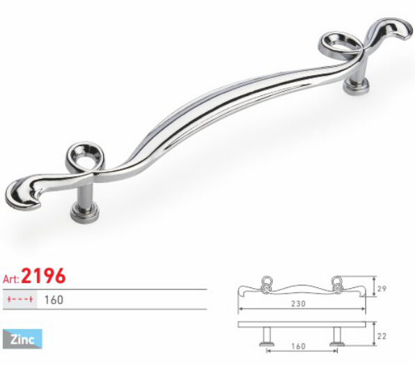 Modern Simple Design Zinc Alloy PC Finish Cabinet Handle (2196-160)