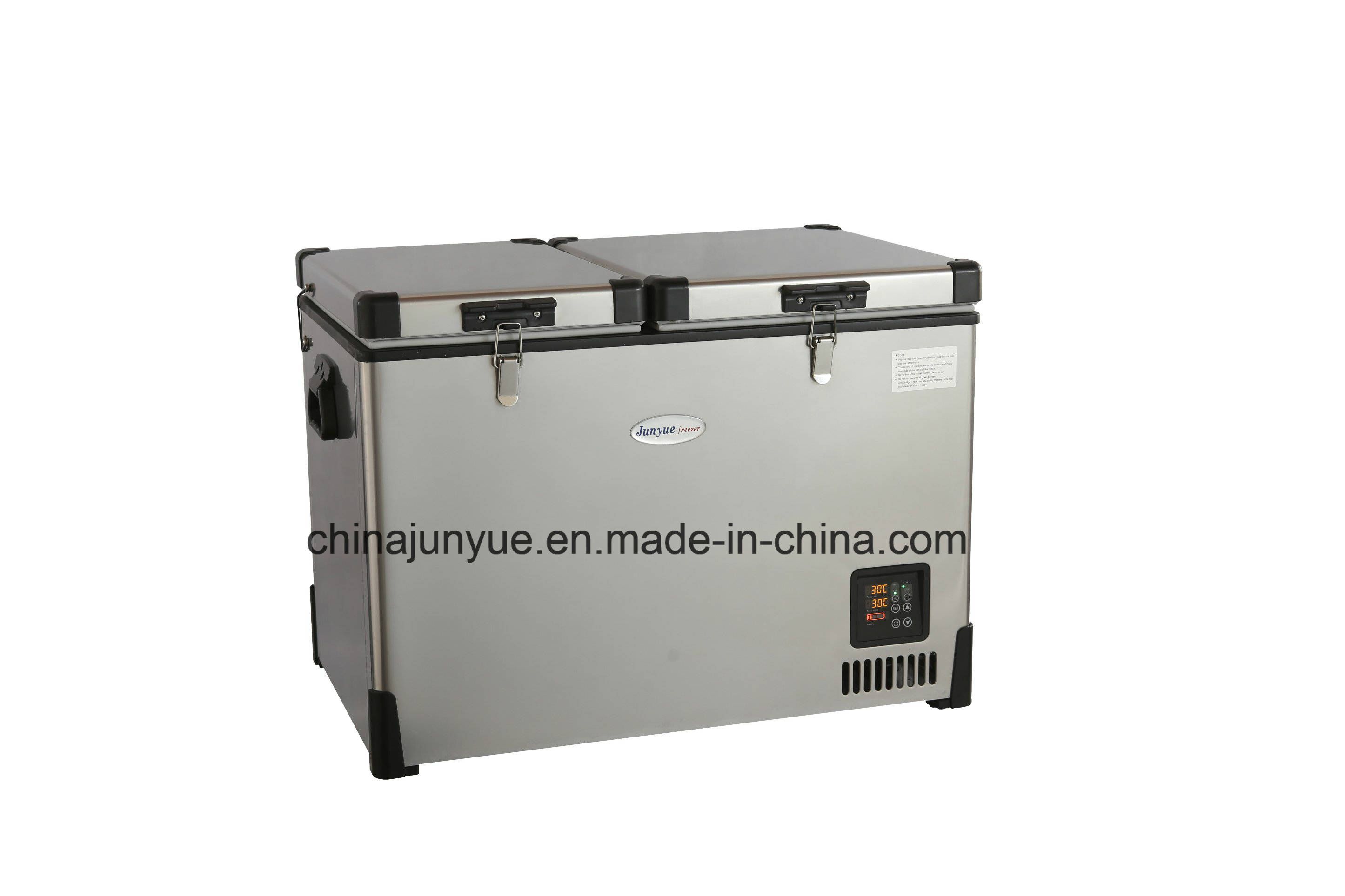 Scd-56L 12/24V DC Stainless Steel Doubletemperature Chest Freezer Curved Bottom