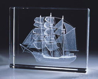 3D Laser Engraving Crystal Blocks for Promotional Gifts