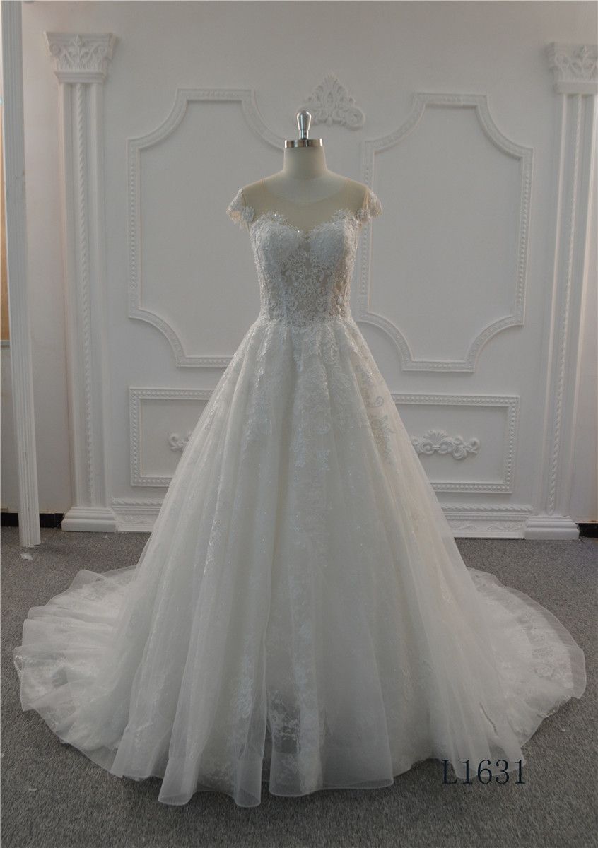 Ivory Lace Bridal Wedding Gown Wedding Dress 2017 Ball Gown Prom Dress