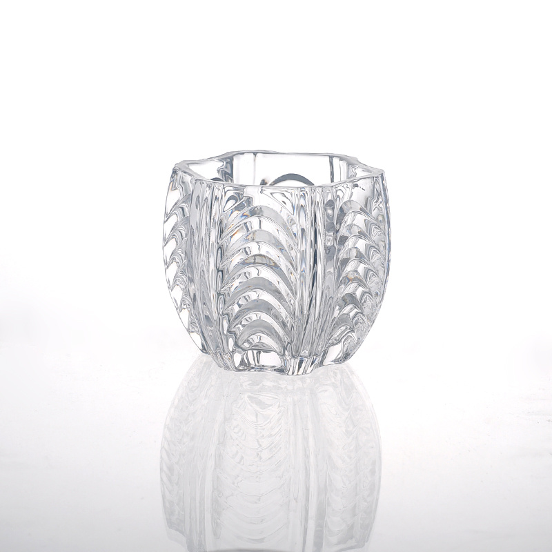 Hexagon Crystal Glass Candle Vessel