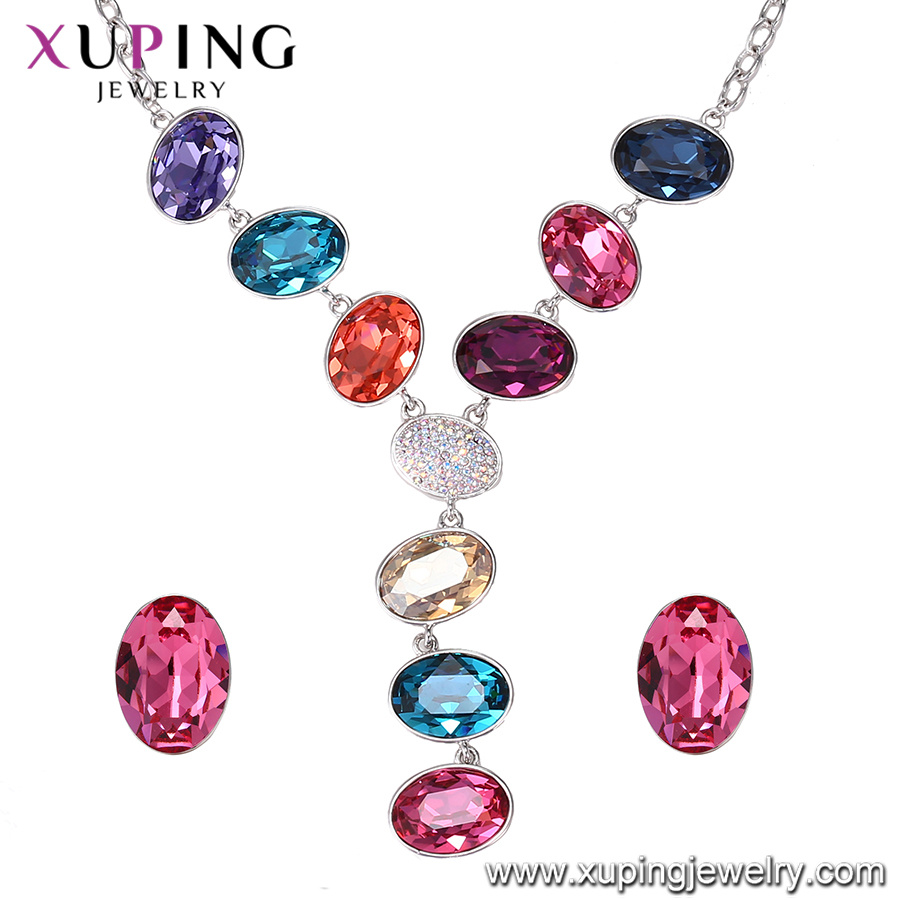 Set-40 Xuping Gorgeous Vintage Stone Designs Crystals From Swarovski Schmuck Set Jewelry