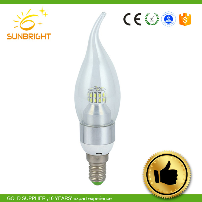 Long Tail LED White Candle Bulb for Crystal Chandelier
