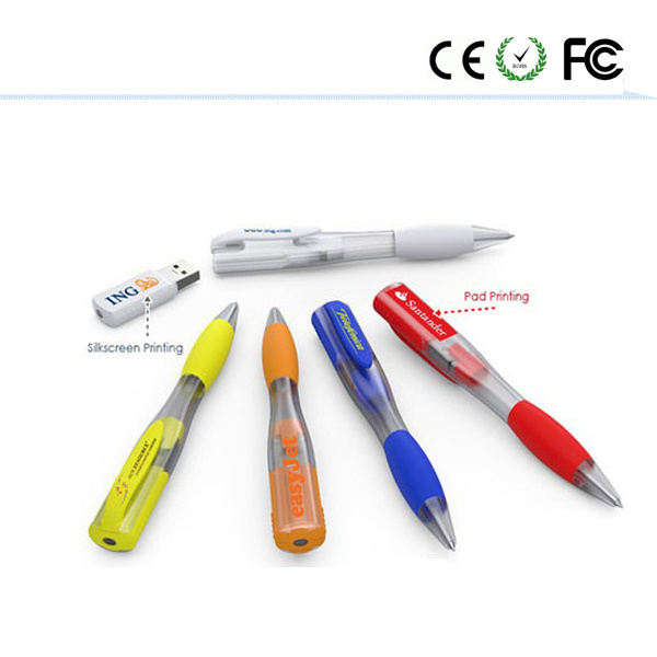 Business Gift Plastic Pen USB Flash Pen Memory USB Stick Key Drive U Disk