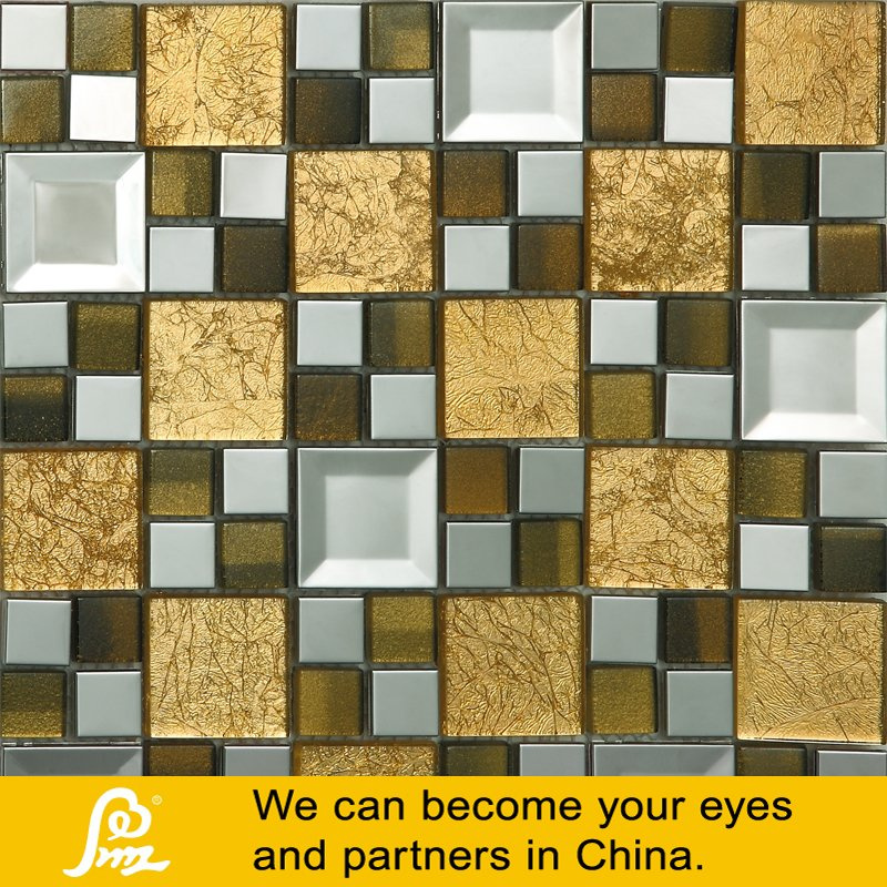 Glass Mosaic with Wall Paper and Metal (G02)