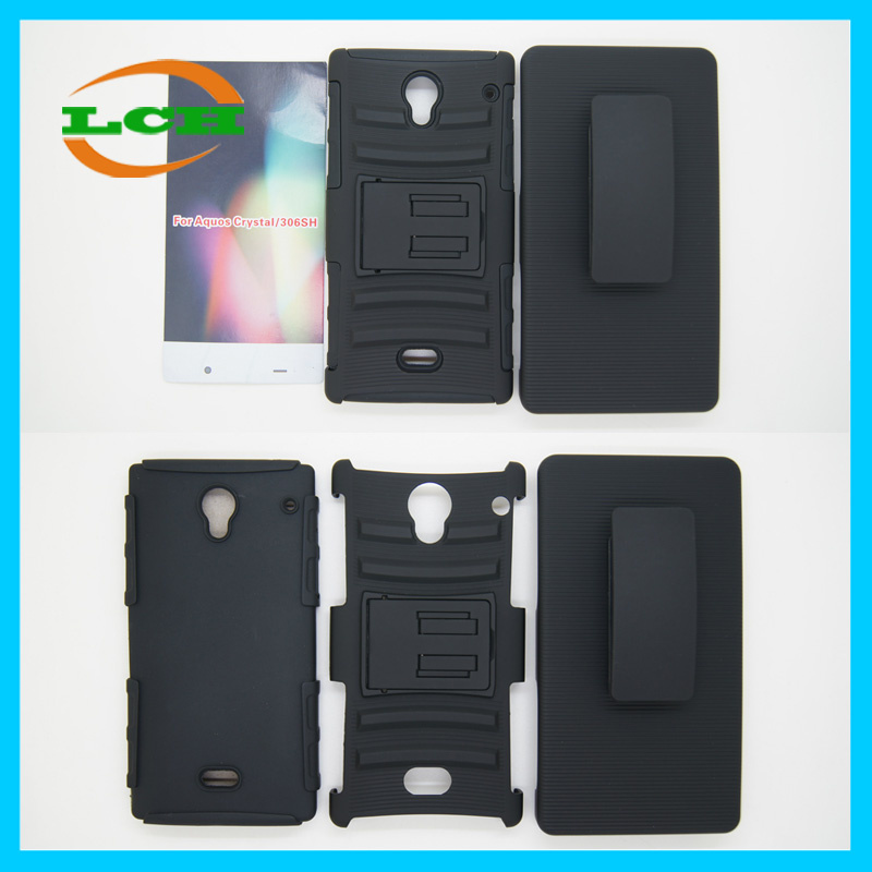 Armor Belt Clip Phone Case for Sharp Aquos Crystal 306sh