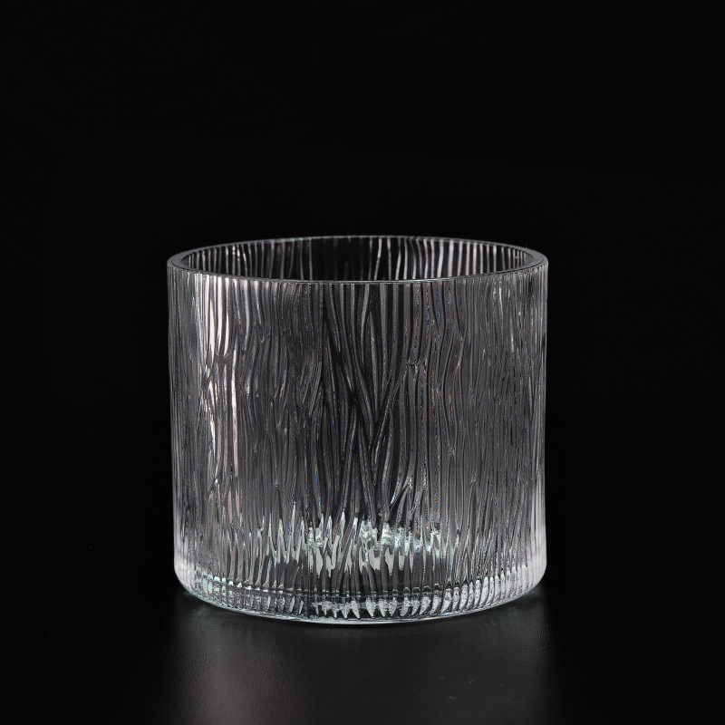 Tree Patterned Glass Candle Vessel