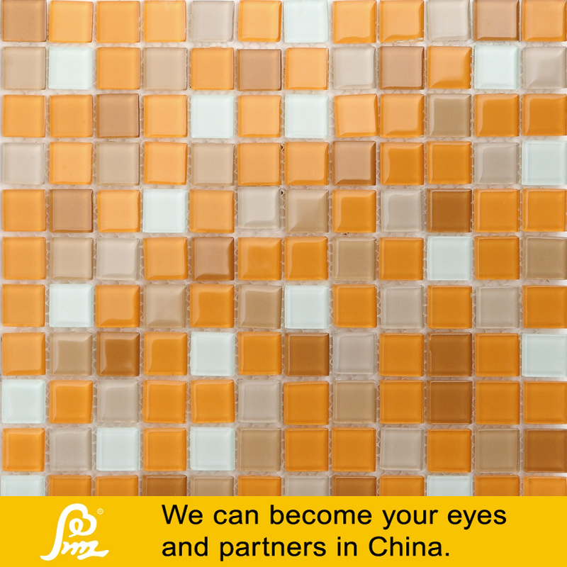 Yellow Orange Swimming Pool Crystal Glass Mosaic (Color P11)