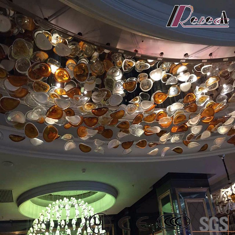 Fashion and Round Big Size Glass Ceiling Lamp with Lobby