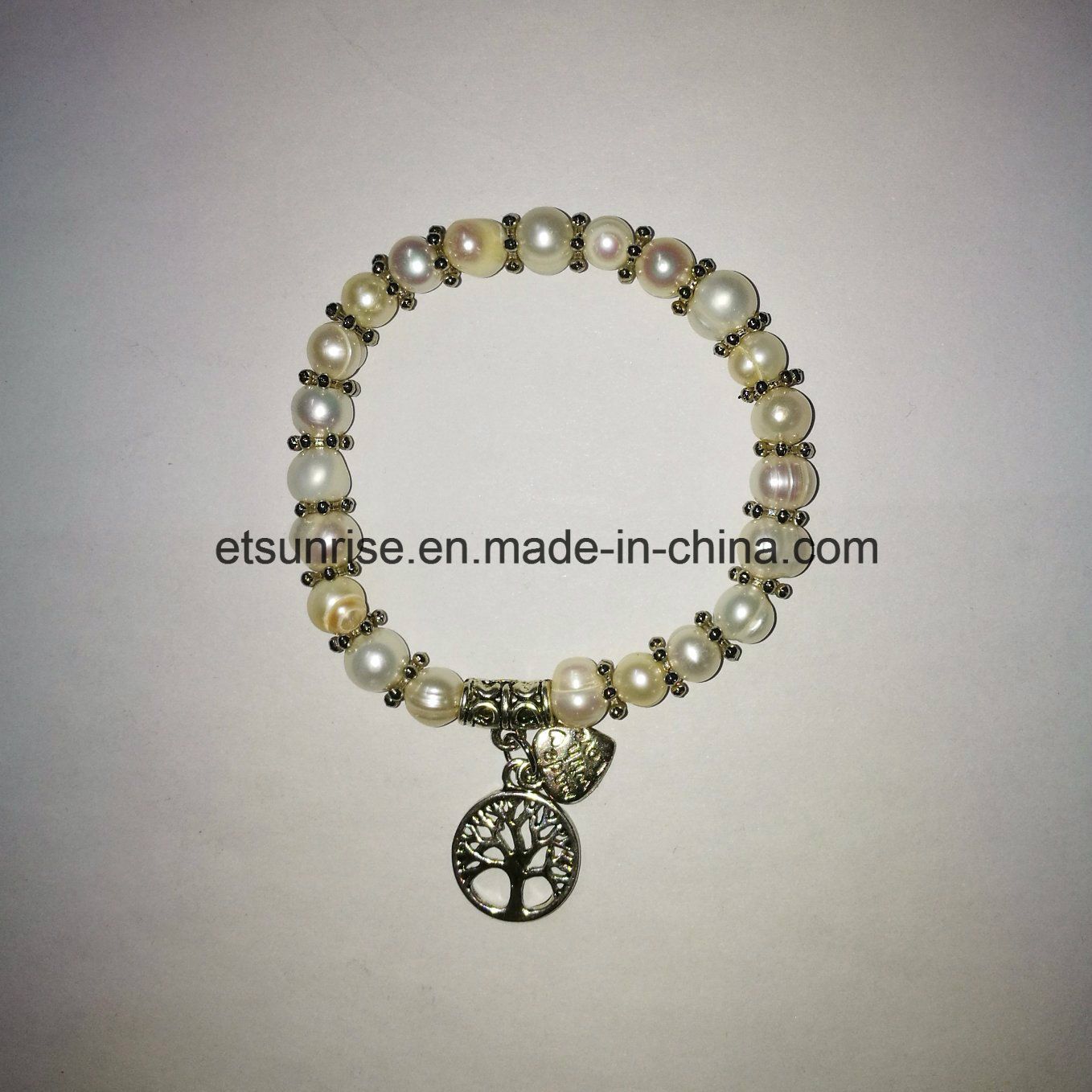 Semi Precious Stone Natural Crystal Pearl Beaded Bracelet