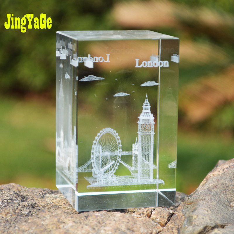 Modern Popular Carve Crafts 3D Laser Engraved Crystal Cube
