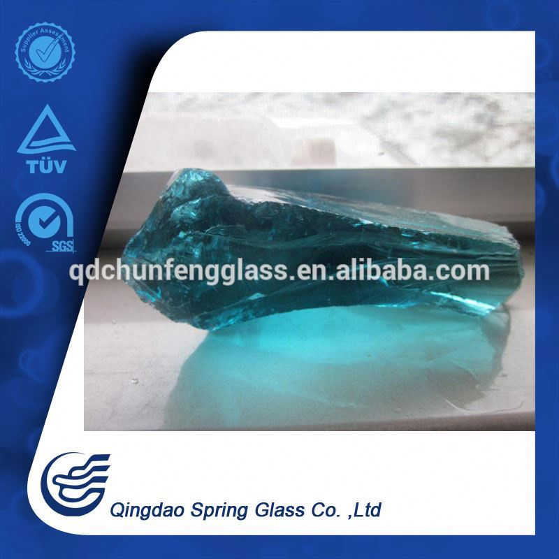 Clear Light Blue Glass Rocks for Garden Decoration