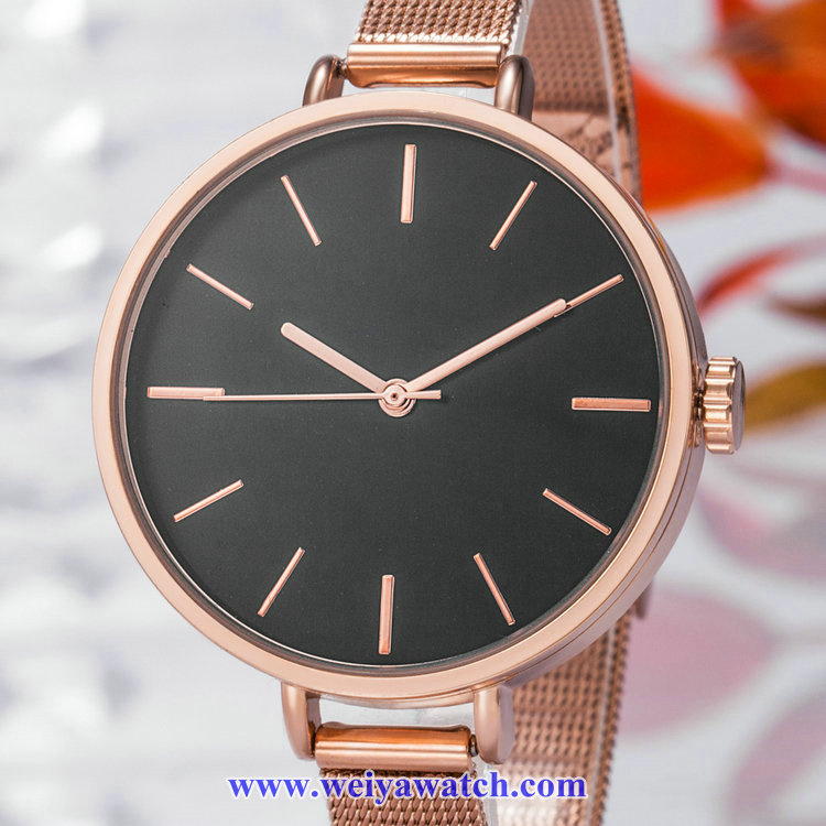 OEM Mesh Alloy Strap Lady Quartz Wist Watch, Ladies Watches (WY-17026C)