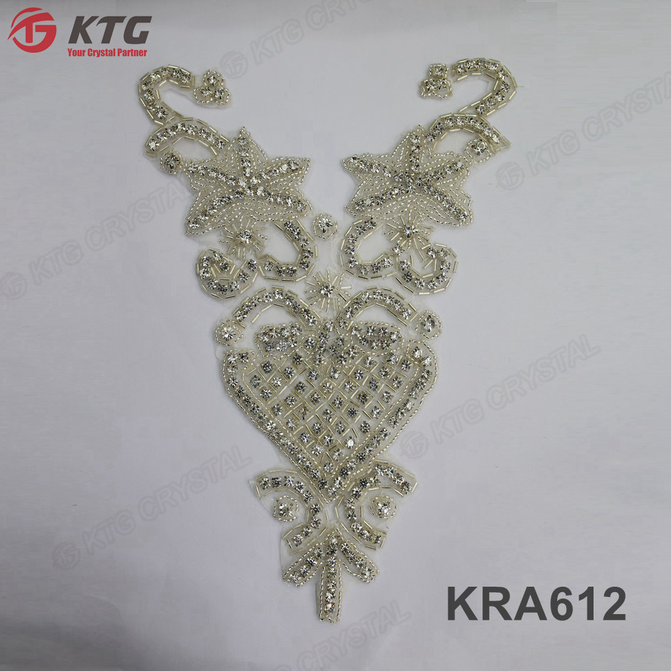 High Quality Wholesale Pearl Rhinestone Applique Bridal Shinning Crystal Sash for Wedding Dress