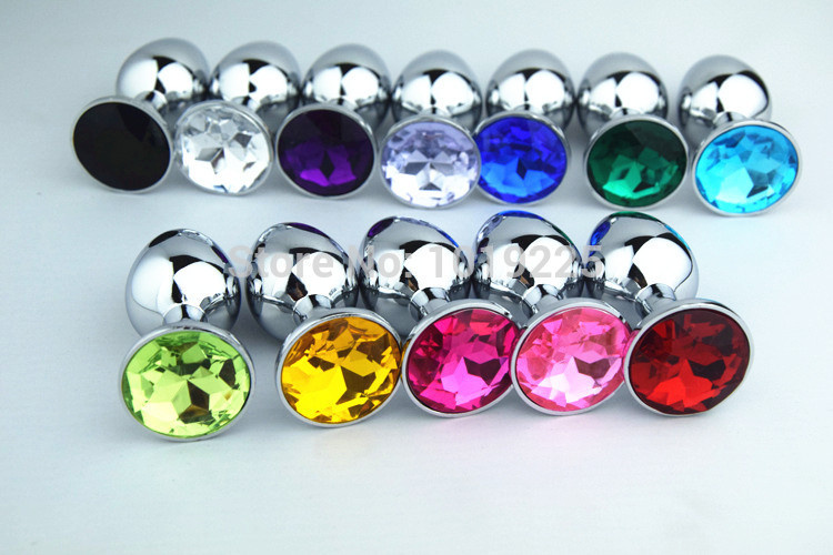 Metal Anal Plug Colorful Stainless Steel+Crystal Jewelry Sex Toy