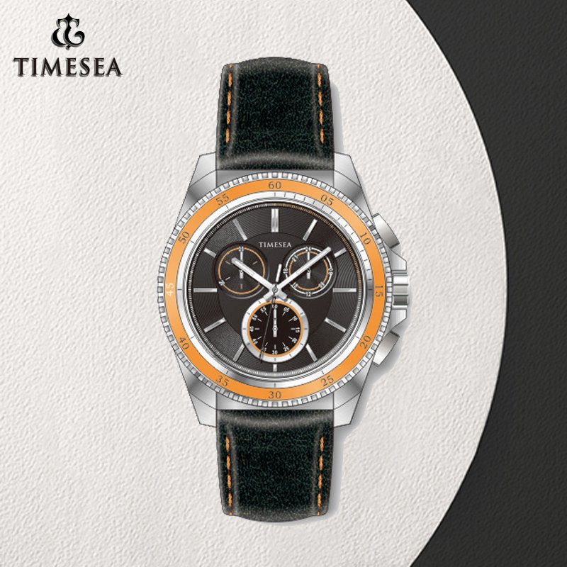 New Style Colorful Stainless Steel Leather Quartz Watch for Mens72227