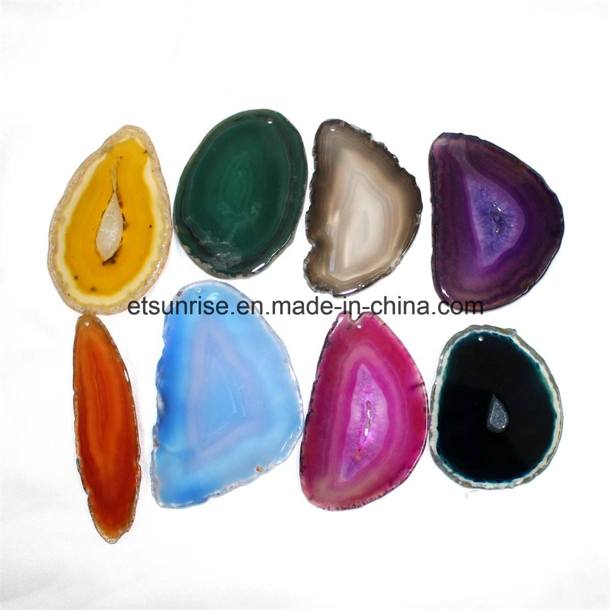 Semi Precious Stone Mix Color Agate Slices
