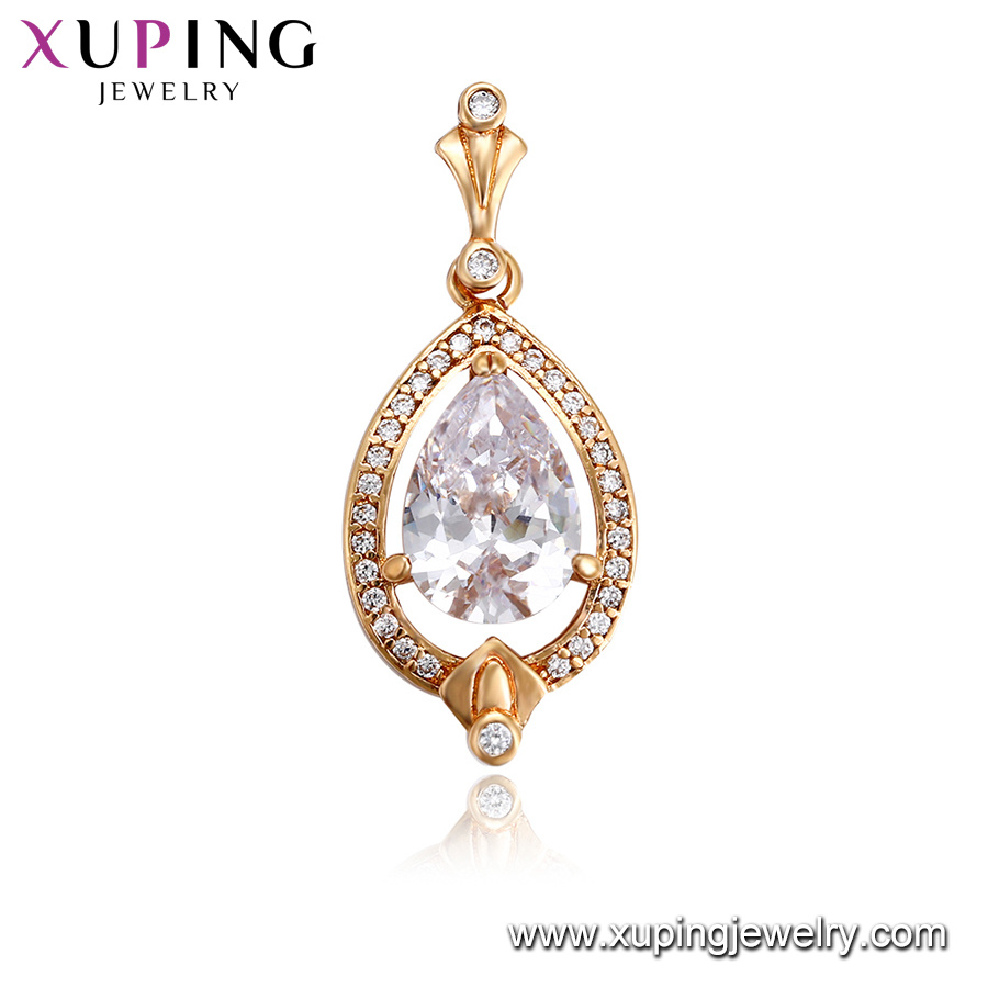 32375 Xuping Fashion Luxury 18K Gold-Plated Square CZ Crystal Pendant