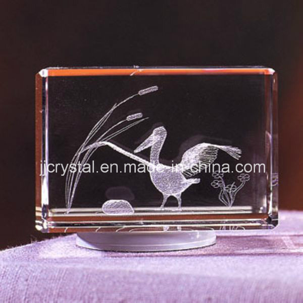 3D Inner Laser Engraved Crystal Glass Office Decoration