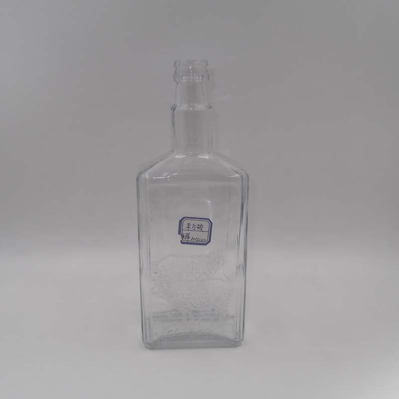 High Quality Glass Vodka Bottle, Square Whiskey Bottle