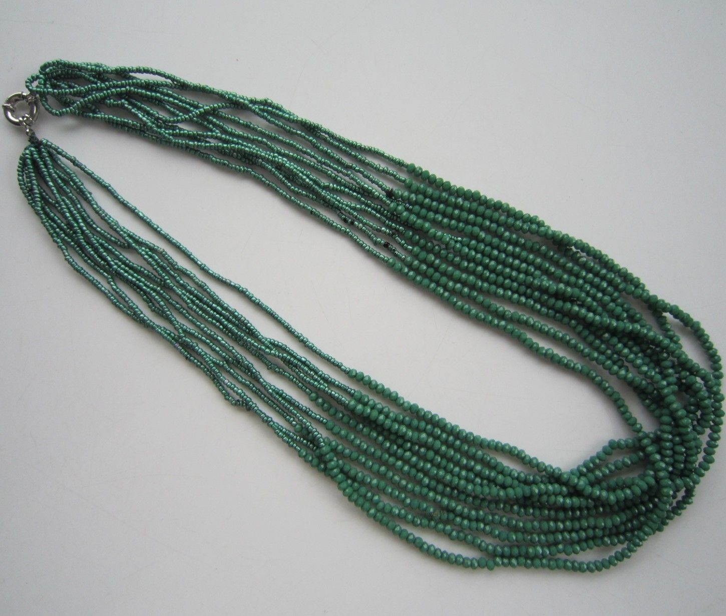 Summer Color Long Multi Stands Crystal Bead Necklace