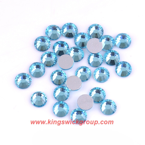 2016 China Factory Non Hot Fix Rhinestone Flat Back Crystal Ss10 Aquamarine