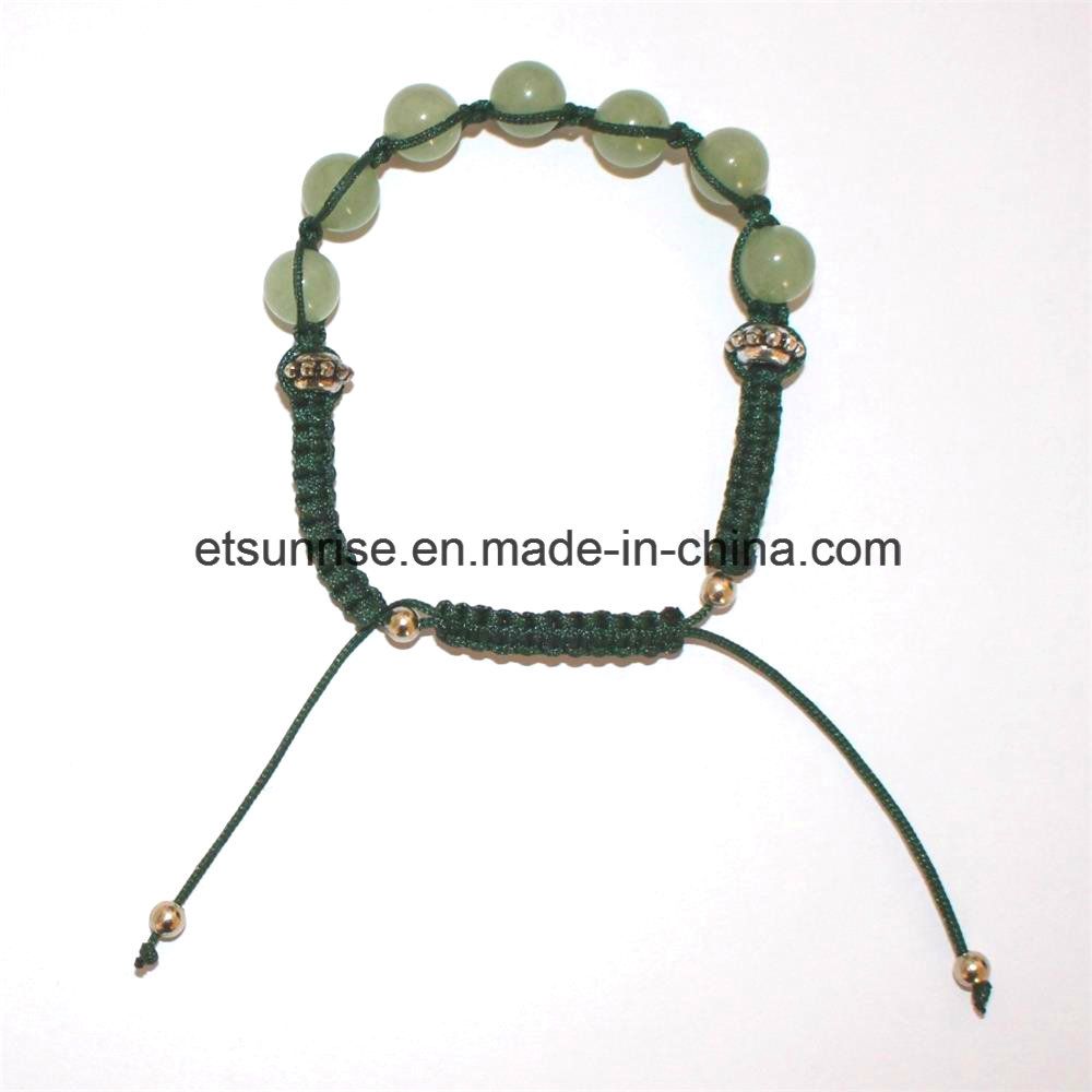 Semi Precious Stone Natural Crystal Beaded Knitting Bracelet