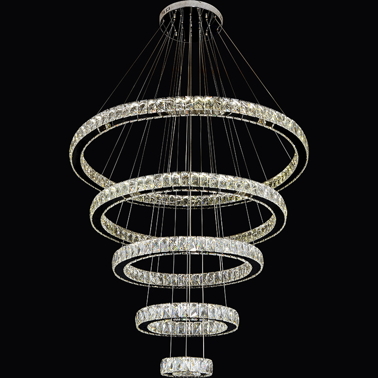 Ring Crystal Pendant Light Modern LED Crystal Chandelier Lighting
