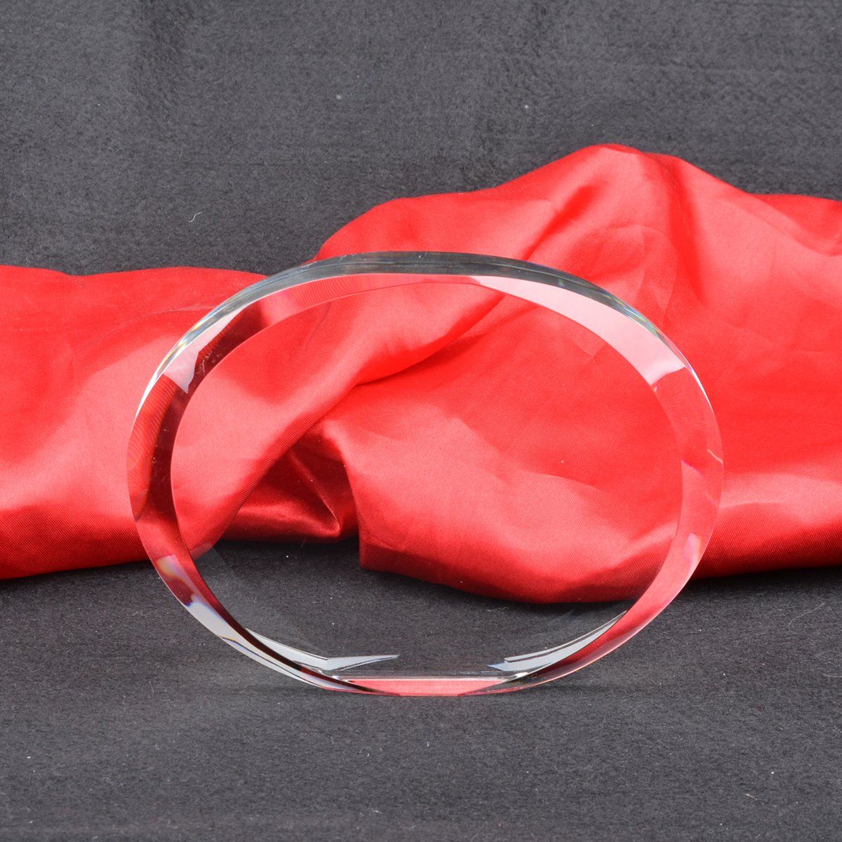 Oval Blank Shaped Custom Crystal Trophy