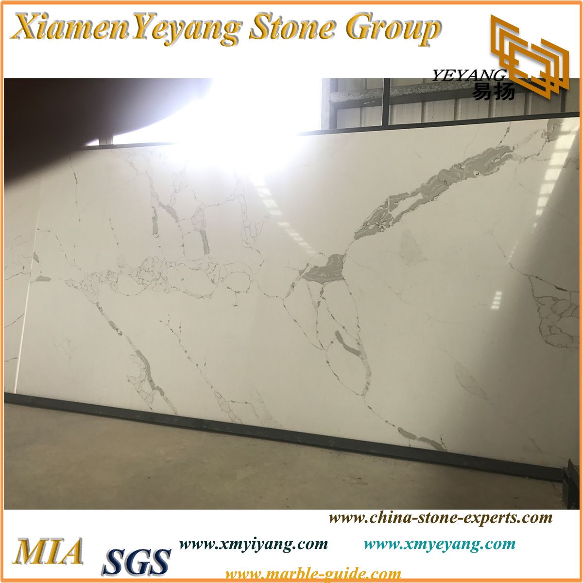Calacatta Quartz Slabs for Countertops and Vanity Tops