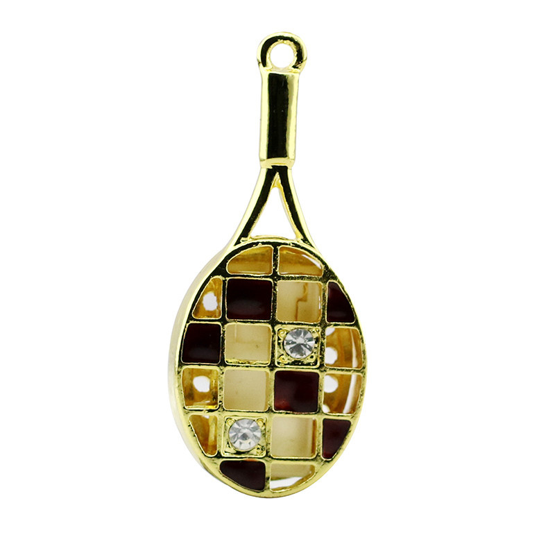 Luxury Crystal Tennis Racket Pen Drie Stick Mini U Disk