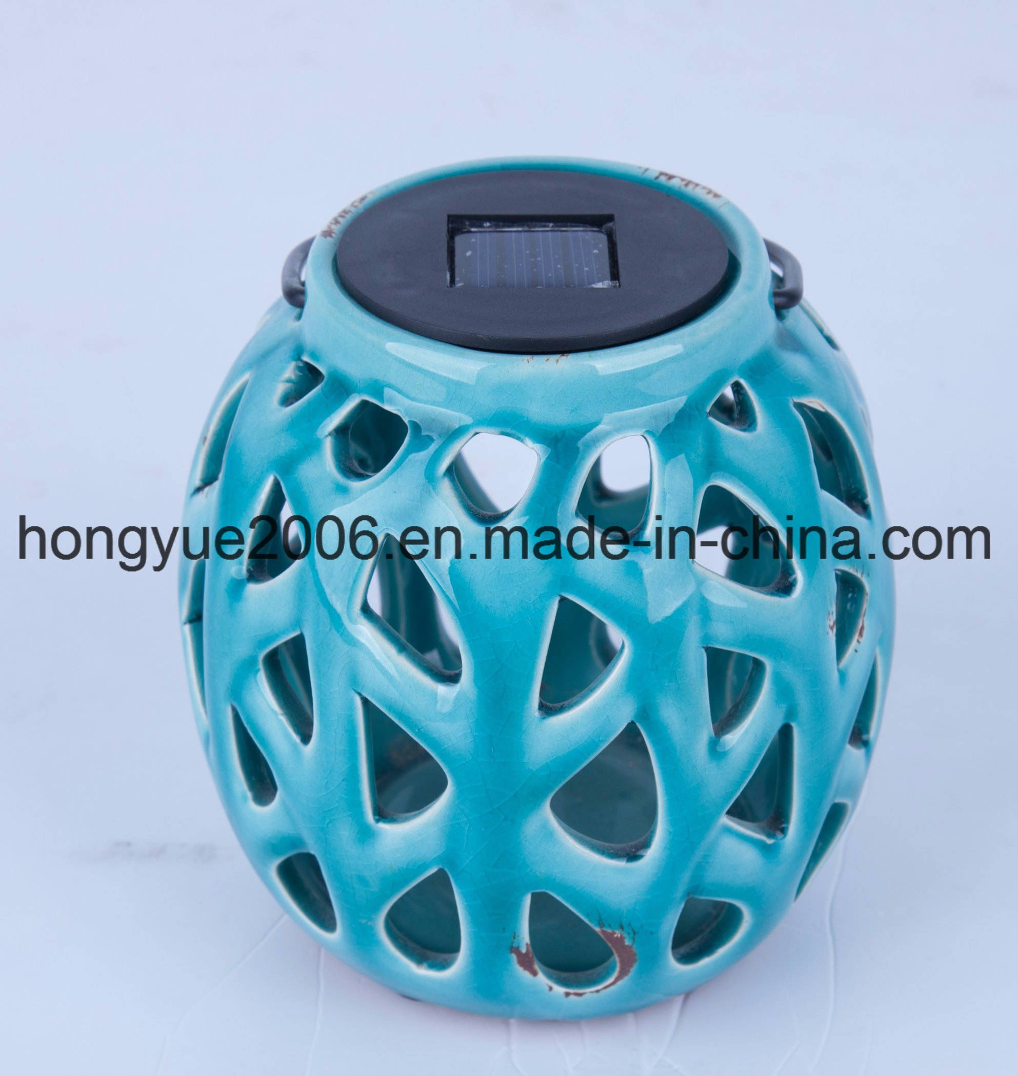 Solar Antique Ceramic with LED Light for Decoration