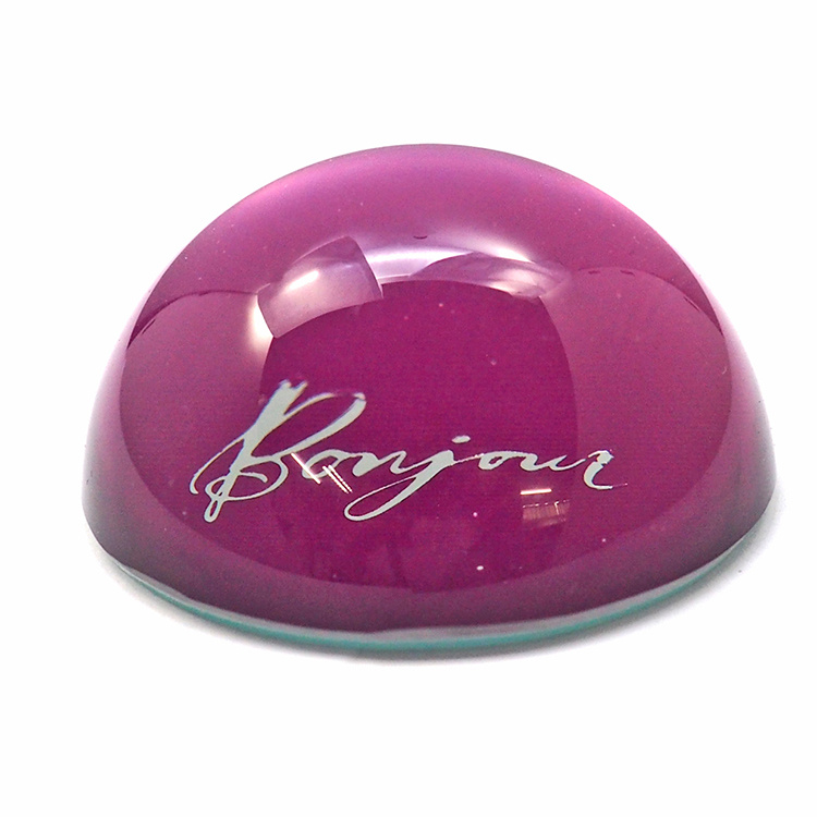 Creative Colorful Silver Words Glass Photo Paperweight Hx-8390