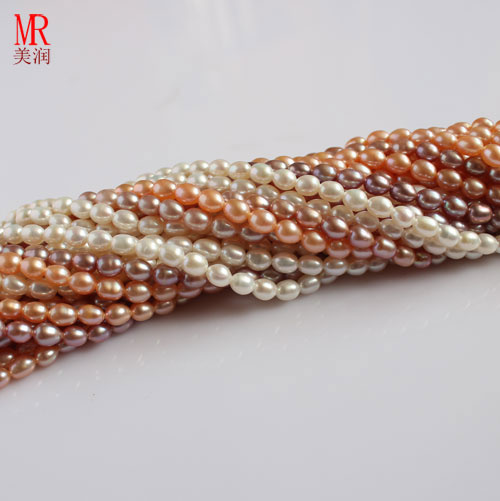 6-7mm AAA Rice Shape Freshwater Pearl Strand