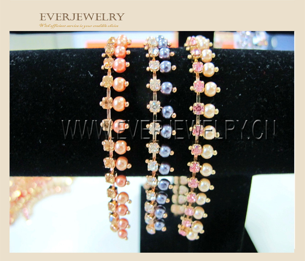 2016 New Fancy Chain Rhinestone Cup Chain with Color Pearl