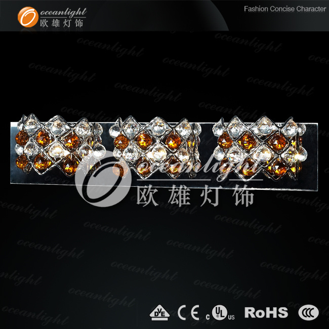 Modern Wall Lamp 1047 Made of Crystal and Iron with Golden Color