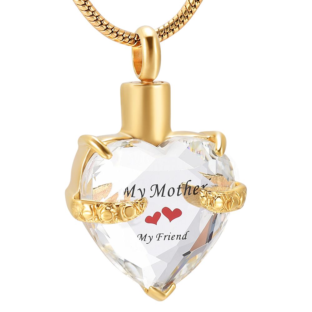 My Mother My Friend Luxury Crystal Urn Pendant Keepsake Jewellery