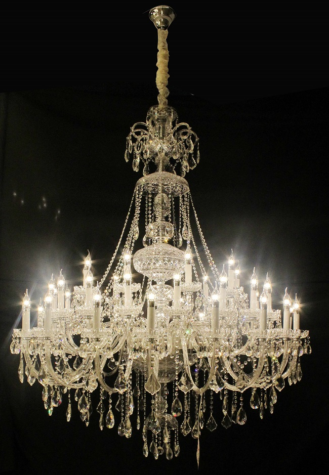 Chrome Finish Fancy Large Hotel Large Crystal Chandelier