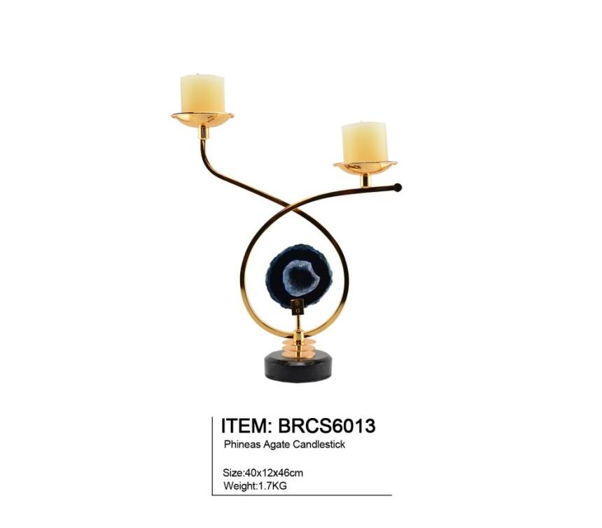 Modern Phineas Agate Candlestick Home Decoration (KA6013)