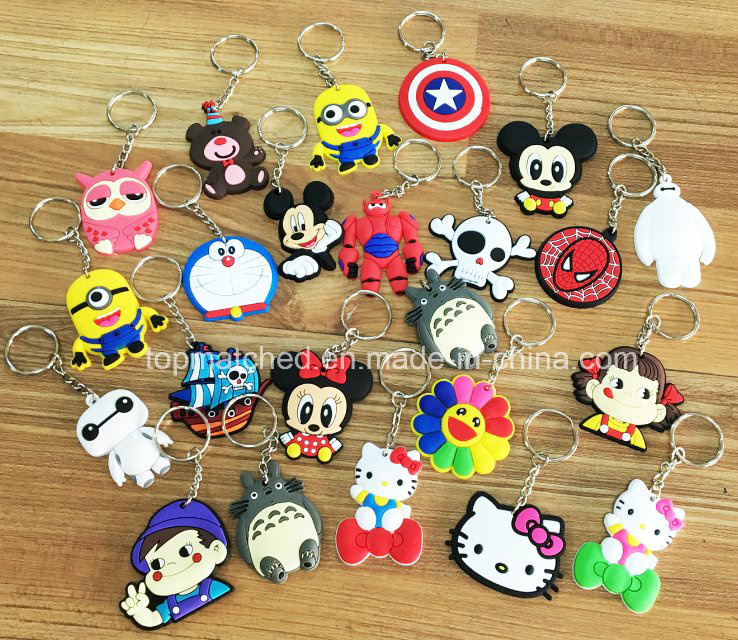 Custom Rubber Keychain, Cartoon Design Promotion Gift Silicone Keychain