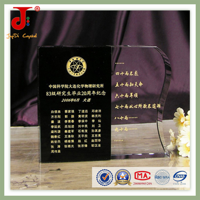 Unique Glass Crystal Square Award