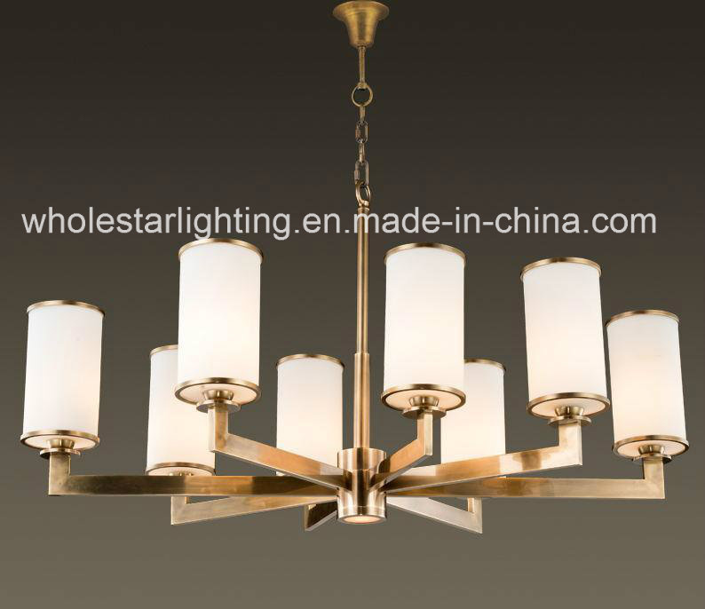 Modern Metal Chandelier with Clinder Glass Shade (WHG-6069)