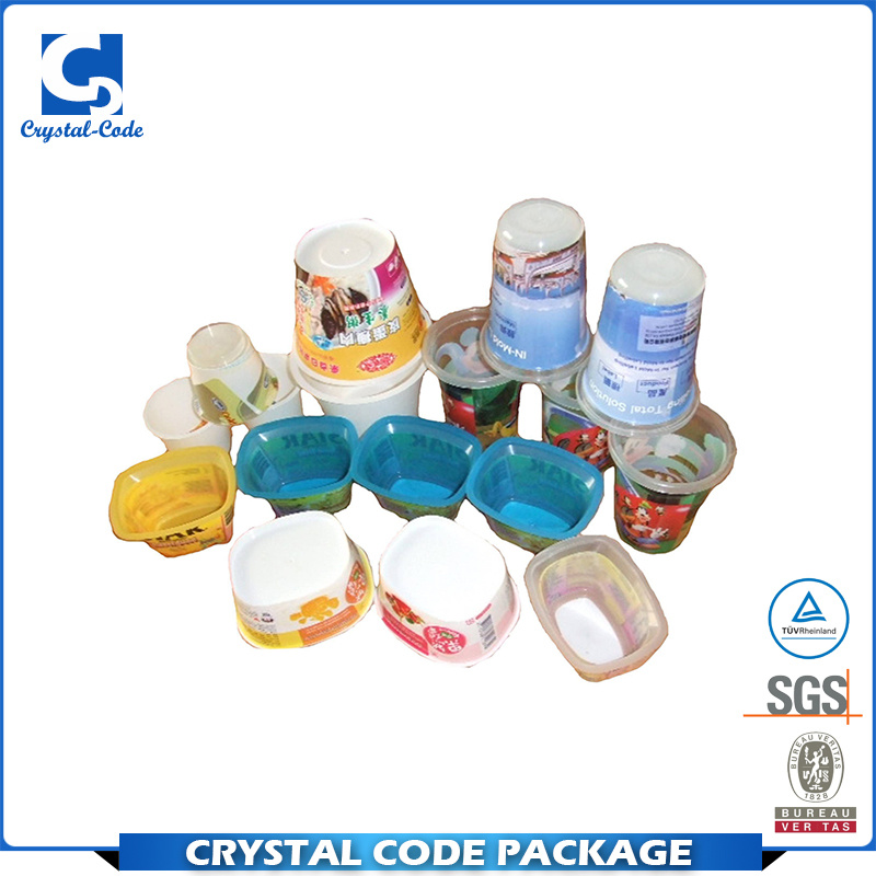 Die Cut Plastic Film Container in Mould Sticker Label