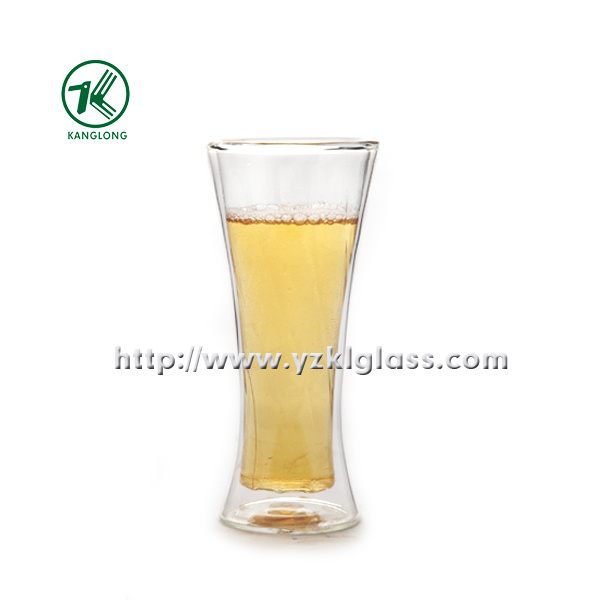 Double Wall Glass Bottle by BV, SGS (Dia7.5cm, H: 17.8cm, 380ml)