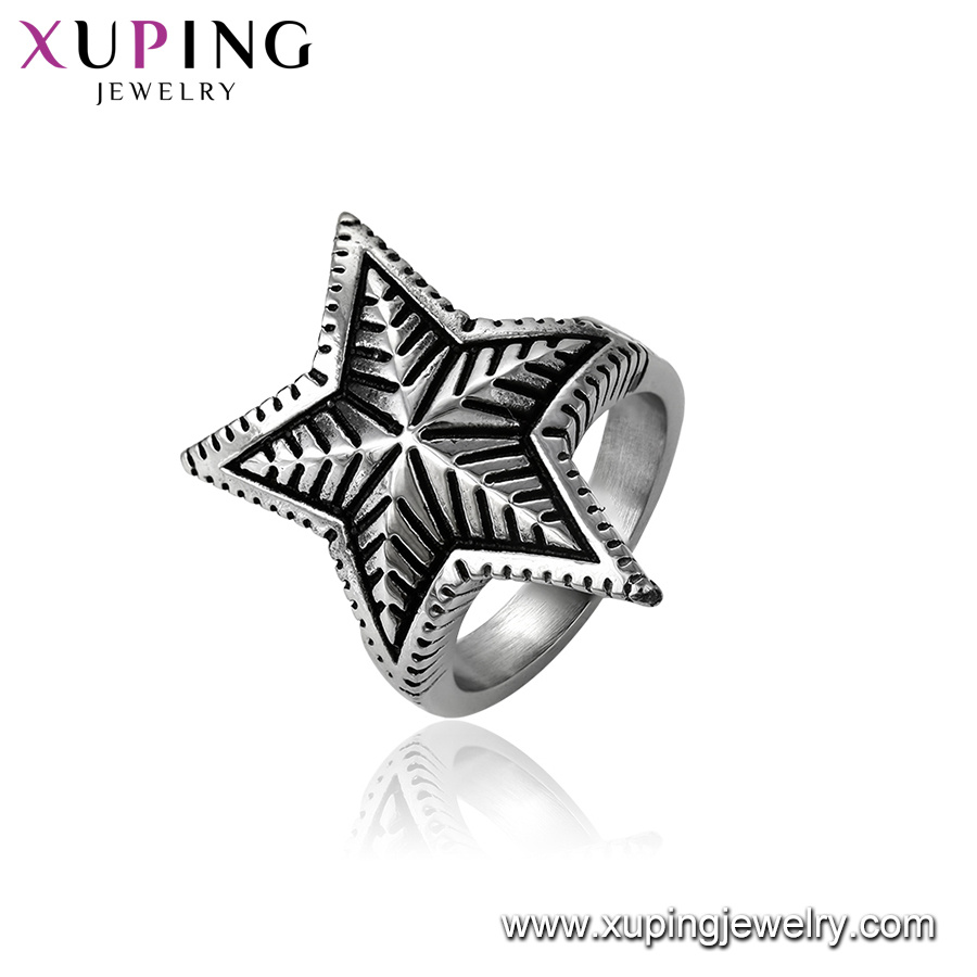 15468 Xuping Star Shaped Stylish Jewelry Stainless Steel Finger Ring for Wholesale