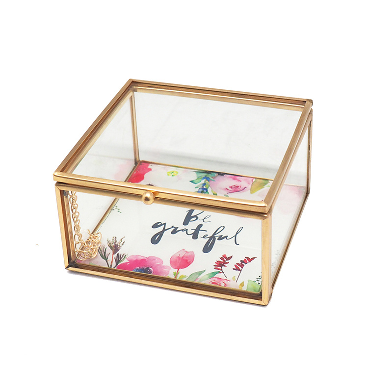 Multi-Function Rectangle Shape Glass Jewelry Storage Box (Jb-1072)