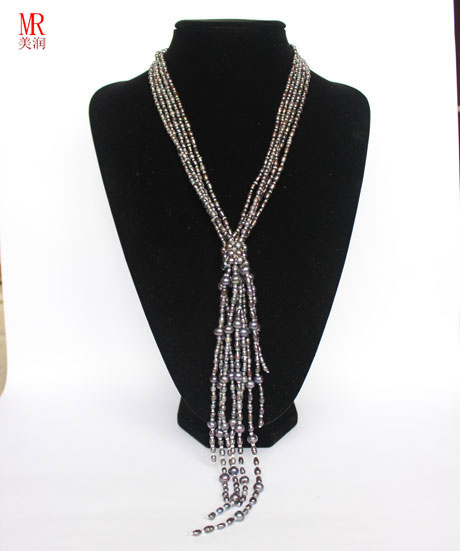 Black Fashion Freshwater Pearl Long Necklace